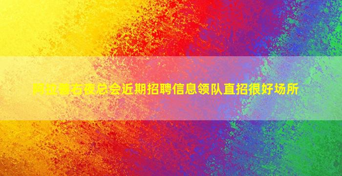 阿拉善右夜总会近期招聘信息领队直招很好场所